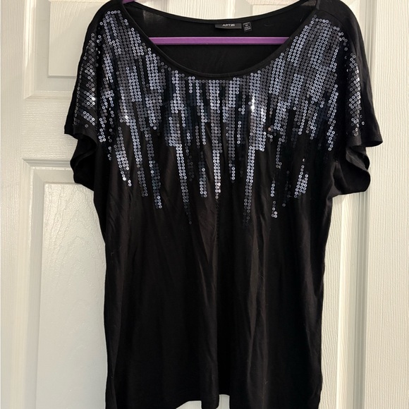 Apt. 9 Tops - Apt. 9 Black Sequin Top
